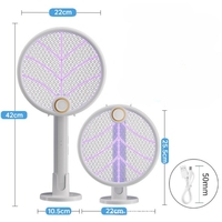 Lampa Electrica Impotriva Tantarilor, Flippy, 42.5 x 22 x 10.5 cm, Reincarcabila cu Cablu USB Inclus, Plasa din Aluminum Alb