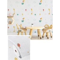 Rola Autoadeziva pentru Perete, Vafy, din Panza, 10 m, Rezistenta la Umezeala, 2.5 mm Grosime, Model Girafa si Elefant, Multicolor