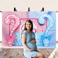Banner pentru Petrecere, Vafy, Model Girl or Boy, Tematica Gender Reveal, 150 x 100 cm, Albastru Roz
