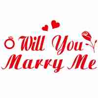 Sticker Autocolant, Flippy, Tematica Nunta, Model Scris Will You Marry Me, 21x29 cm, Rosu