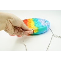 Jucarie antistres din silicon, Pop it Now and Flip It, Flippy, Geanta, Model 2, Multicolor