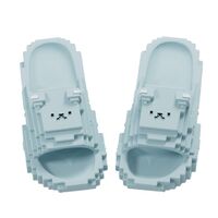 Papuci Casual pentru Adolescenti, Flippy, Model Unisex de Forma Pixel, Rezistenti Usori si Moi din Spuma EVA Antiderapanti, Marime 38-39, Albastru deschis