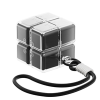 Cutie pentru Medicamente, Vafy, Model Rubik' Cube, cu Curea de Agatare, Dozator Portabil de Medicamente, Dispenser Pastile, estimat pentru 7 zile, 7.3 x 6 x 6 cm, Negru