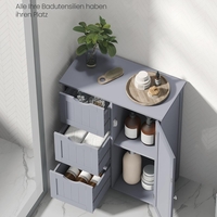VASAGLE Dulap de baie, din MDF, cu 3 sertare, raft reglabil, 30x60x81cm, gri