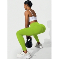 Pantaloni de Fitness/Yoga, Flippy, pentru Femei, Material Elastic, Spandex, Talie Inalta, Verde, Marime S