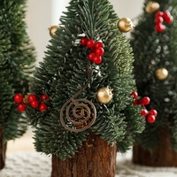 Decoratiune Craciun pentru Masa, Flippy, Ornament de Decor Model Brad de Craciun de Dimensiuni Mici, pentru Birou si Interior, din Plastic 26 x 12 x 12 cm, Verde