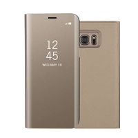 Husa protectie Vafy compatibila cu Samsung S10 Plus Flip Cover Oglinda Auriu