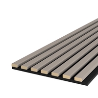 Riflaj MDF decorativ LDA PREMIUM de tip Panou Acustic, Gri Nisip, 260x40 cm