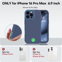 Husa de Protectie Matte TPU, Vafy, pentru Apple iPhone 16 Pro Max, Protectie Camera, Antisoc, Antizgariere, Antialunecare, Acoperire Completa, Albastru