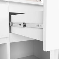 Comoda cu 3 usi si 3 sertare, PAL laminat, 138x40x99 cm, alb mat
