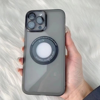 Husa protectie Vafy pentru Apple iPhone 12 decupaj logo, magnetica, Protectie Camera, Negru