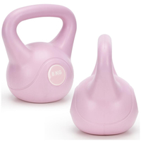 Kettlebell 8 kg, bitum cu invelis rezistent ABS, 23x24 cm, roz