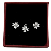 Set Cercei si Pandantiv, Jolie Silver, Argint 925, Model Floare 4 Petale, Pietre Zirconia Albe, 1.63 gr, Argintiu
