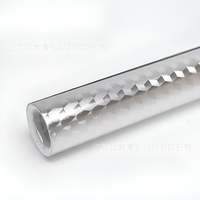 Autocolant pentru Bucătărie, Flippy, Tip Folie de Aluminiu, Rezistent la Ulei, Umezeală, Temperaturi Inalte, pentru Dulapuri, Perete, Blat, Argintiu, 60cm x 1m