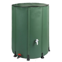 Rezervor apa pluviala 1000 L, pliabil 100x125 cm, cu robinet, filtru si capac cu fermoar, PVC rezistent UV, verde