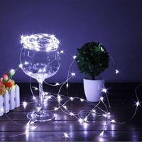 Instalatie de Craciun, Vafy, Decoratiune de Craciun, 100 Beculete LED, cu Baterii si Telecomanda, cu 8 Functii, Lungime 10 m, Alb rece