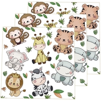 Set 20 de Servetele de Masa, Flippy, Imprimeu Jungle, din Hartie, 16.5 x 16.5 cm, Multicolor