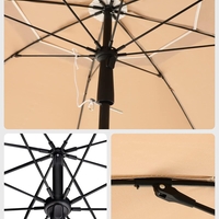 SONGMICS Umbrela terasa gradina sau plaja, cu inclinare, husa, diametru 160cm, taupe