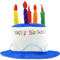 Palarie Happy Birthday, Flippy, Accesoriu pentru Petrecere, Model Tort, Tematica Aniversare, 60x60x55 cm, Albastru