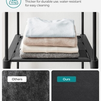 SONGMICS Garderoba pentru depozitarea hainelor, din material textil, cu 2 bare pentru umerase, 43x140x174cm, negru