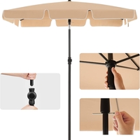 SONGMICS Umbrela terasa gradina sau plaja, inclinare 2 directii, protectie UV UPF 50+, 180x125 cm, maro taupe