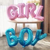 Set Baloane din Folie Metalizată, Vafy, Model Scris Boy, 38x95 cm, Tematica Baby Shower, Baloane Party, Ambalaj Individual, Pai Inclus, Umflare cu Aer sau Heliu, Albastru