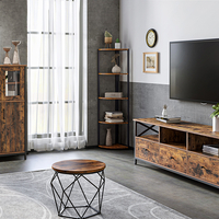 VASAGLE Dulap multifunctional pentru baie, stil industrial, 60x30x108cm, maro rustic si negru
