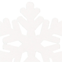 Decoratiune brad fulg de zapada din lemn, set 6 bucati, 4cm, alb
