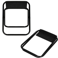 Scaun pliabil pentru camping sau pescuit, cadru metalic, maxim 100 kg, 26x26x34 cm, negru