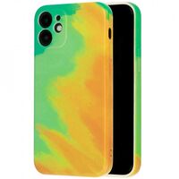 Husa protectie Vafy compatibila cu Apple iPhone 11 Pro Max Tpu Ombre, Verde/Galben/Portocaliu