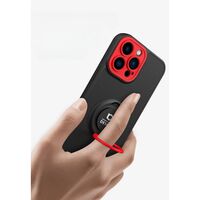 Husa de protectie Eagle eye pentru Apple iPhone 12 Pro, Rezistenta la socuri, Protectie camera, Cu inel de prindere magnetic rosu, Vafy, Negru