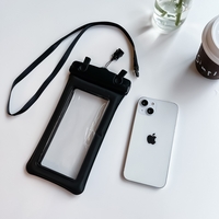 Husa subacvatica Matte Cushion Waterproof Flippy, Snowproof, Universala, cu Snur, pentru telefon sau documente, Negru