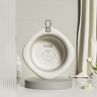 Cada Pliabila pentru Baie pentru Copii, Flippy, Cadita pentru Bebelusi, Model Romb pentru Fata, Gri, 31.5x31.5x3.5 cm, 3L