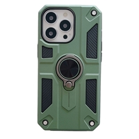Husa protectie Vafy compatibila cu Apple iPhone 13 Mini Defender Model 5 cu suport prindere inel,Verde