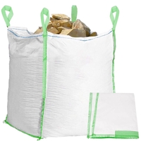 Sac gradina big bag pentru frunze si deseuri vegetale, 1000 L, 1000 kg, 90x90x120 cm, alb