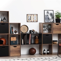 Biblioteca Mix n Modul Ceda cu 9 compartimente, PAL, 101x32x101 cm, maro