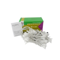 Sectiune Instalatie de Craciun Vafy Tip Perdea, cu Flash, 2 m x 2 m, 240 LED-uri, Interconectabila, Fir Transparent, Alb-Rece