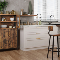 VASAGLE Dulap multifunctional pentru baie, stil industrial, 60x30x108cm, maro rustic si negru