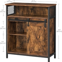 VASAGLE Comoda depozitare cu usa glisanta tip hambar, 70x30x80 cm, maro rustic