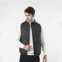 Vesta Inteligenta Incalzita, Vafy, Unisex, 2 Zone de Incalzire, Umplutura Bumbac, 3 Trepte de Temperatura, Incarcare USB, Negru, 65 - 75 kg, Marime XXL