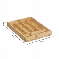Organizator tacamuri 5Five din bambus si MDF cu 5 compartimente, 34x25 cm, maro natural