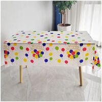 Fata de Masa, Flippy, din PEVA, Imprimeu Happy Birthday cu Baloane, 137 x 274 cm, Impermeabila, Fara Pete, Curatare Rapida, Multicolor