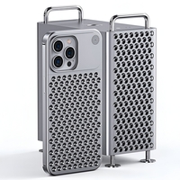 Husa Aromaterapia Compatibila cu iPhone 15 Pro Max, Vafy, Antisoc, Antizgariere, Protectie Camera si Supraincalzire, din Aliaj de Aluminiu, Argintiu