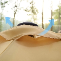 SONGMICS Umbrela de gradina 200 cm, inclinare dubla 30°, poliester UPF 50+, cadru metalic, maro taupe