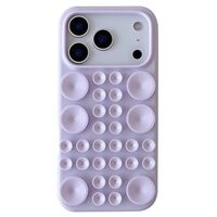 Husa cu Ventuze, Vafy, Compatibila iPhone 17 Pro, din Silicon, Interior Microfibra, Mov