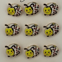 Set 12 Brose Martisor pentru Copii, Jolie, Model Buburuza, Galbena