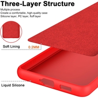 Husa de Protectie, Vafy, pentru Xiaomi Redmi 13T, Liquid Silicone, cu Microfibra pe Interior, Protectie Antisoc, Compatibil Incarcare Wireless, Rosu