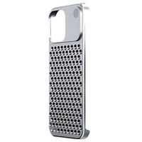 Husa Aromaterapia Compatibila cu iPhone 15 Pro, Vafy, Antisoc, Antizgariere, Protectie Camera si Supraincalzire, din Aliaj de Aluminiu, Argintiu