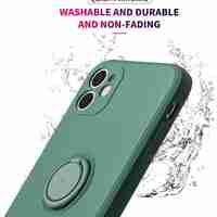 Husa protectie Vafy compatibila cu Samsung A21S Liquid Silicone Ring cu suport rotativ Verde