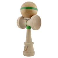 Kendama X Originala, Profesionala, Flippy, Super Sticky, Cupe Mari KING SIZE V3, Gaura in Baza, Rulment Metalic, din lemn 18 cm, Ata 62/65 cm, Original Verde